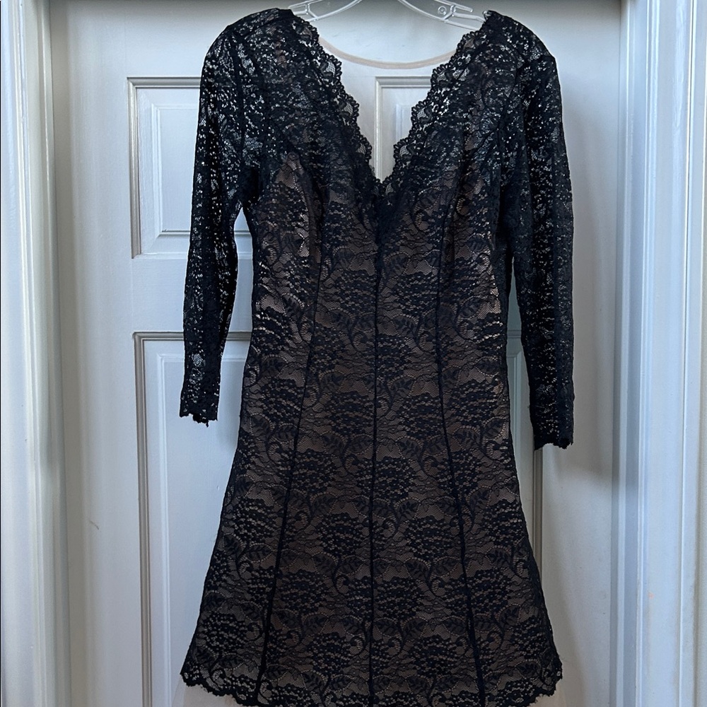 Bebe Elegant Black Lace Dress, size 6
